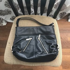 Michael Kors black leather shoulder bag